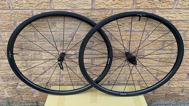 Close-up of bicycle wheels 