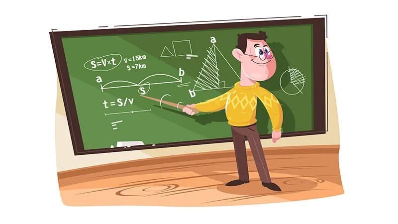 A teacher teaching maths