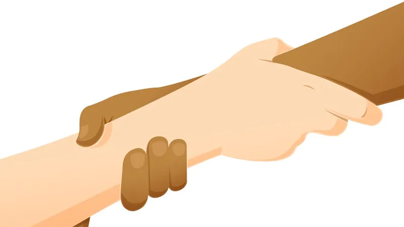 An illustration of helping hand