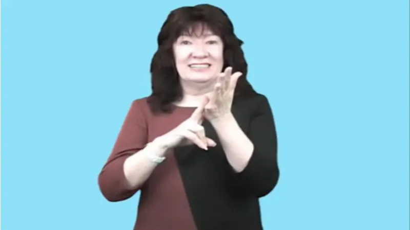 V in British sign language