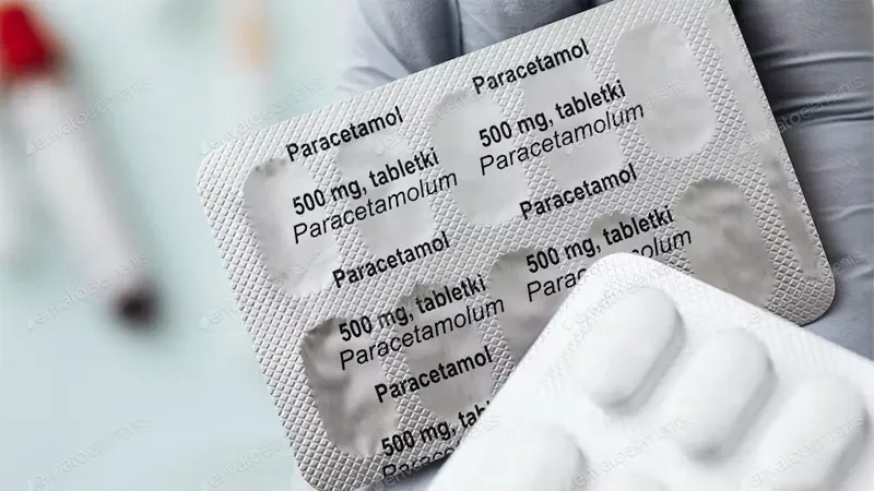 A doctor holding paracetamol packets in his hand