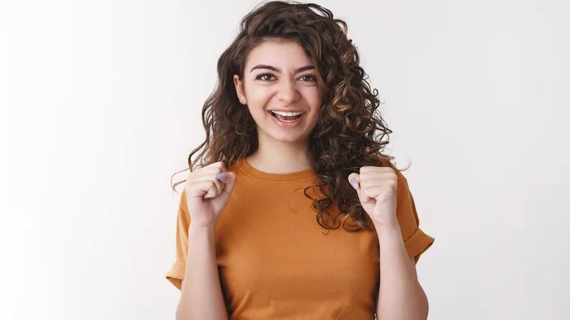 A happy and excited girl 