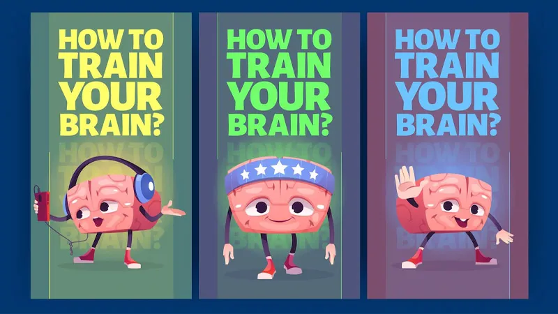 A cartoon banner on how to train your brain