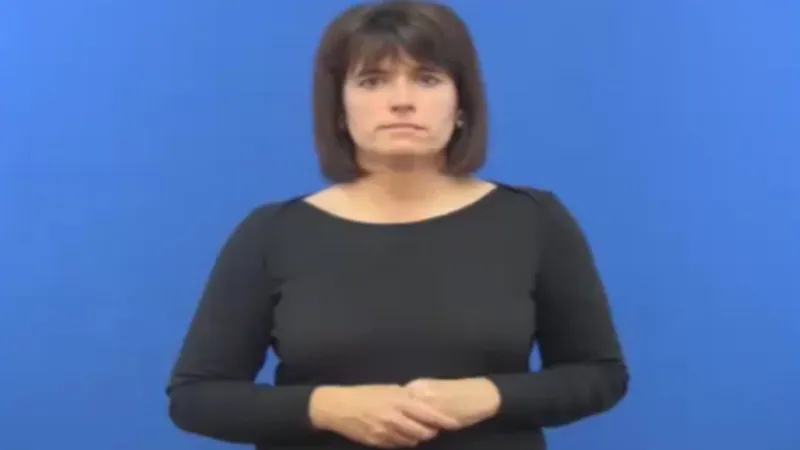 British Sign Language interpreter standing