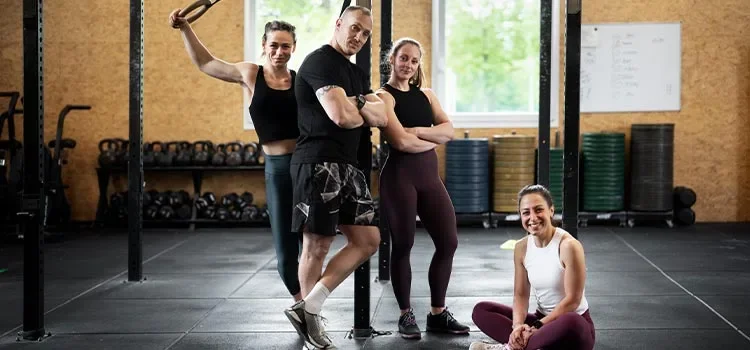 A group of personal trainers in the gym