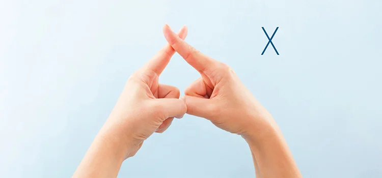 How to Fingerspell X in British Sign Language