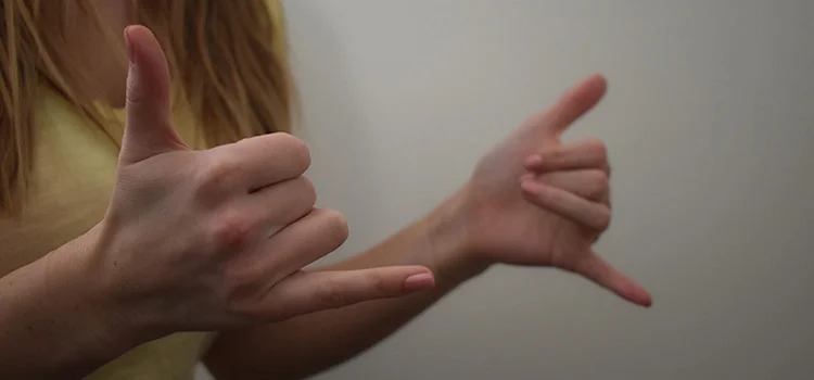 Sign language using both hands