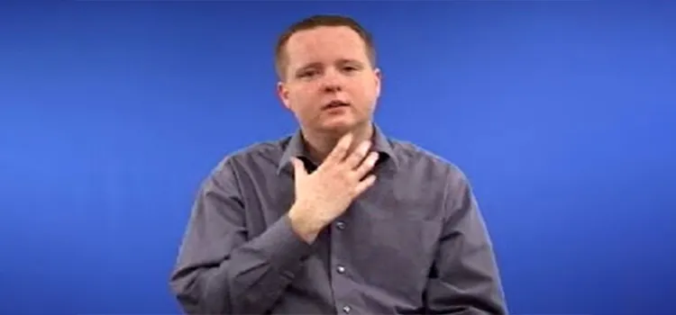 British Sign Language tutor with hand posture