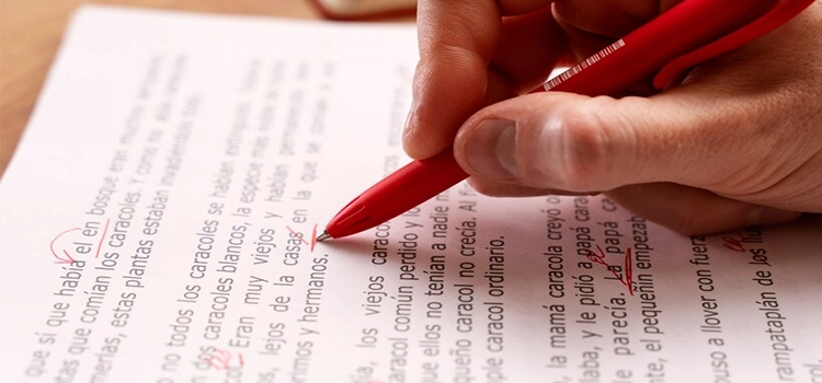 checking spelling with red pen