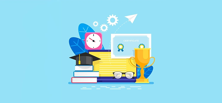 Online certification Vector illustration 